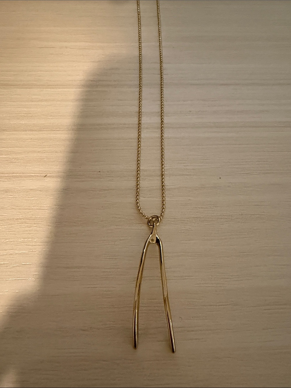 Marc Jacobs Gold Wishbone Pendant Necklace